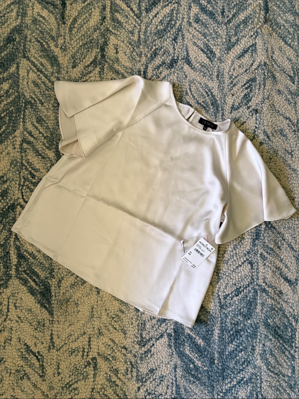 1. State Satin Flutter Sleeve Blouse